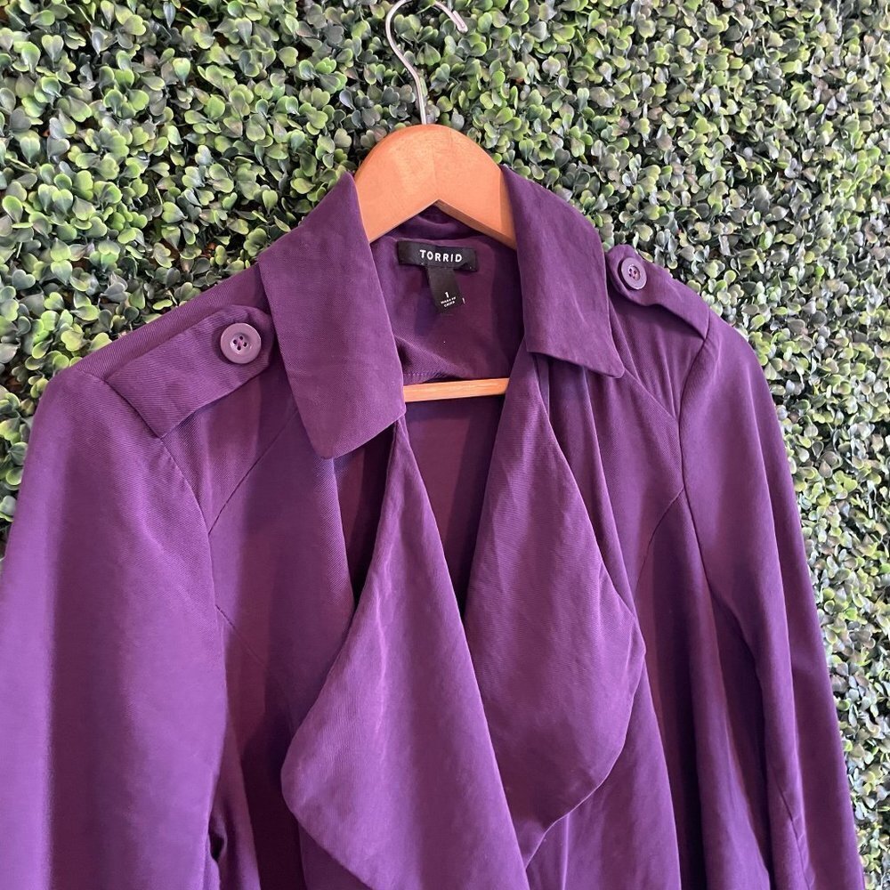 Torrid Purple Twill Drape Jacket - Picture 8 of 12